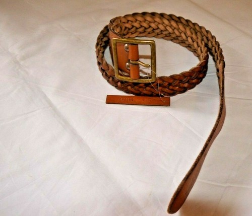 Ralph Lauren Brown Braided Genuine Leather Belt Size 36/90 - Picture 2 of 7
