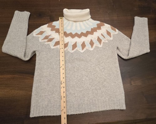 J. Crew Wool Alpaca Blend Knit Stretch Fair Isle Turtleneck Sweater In Supersoft - Picture 5 of 10