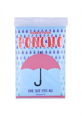 Neu Erwachsene 2er Pack Notfall Schutz Einweg Wasserdicht Poncho mit Kapuze - Bild 3 von 4