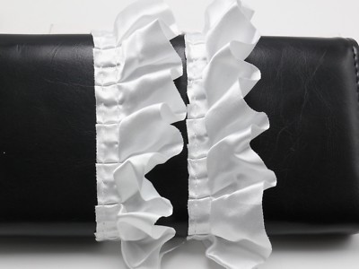 5 Meters White Ruffle Unilateral Satin Ribbon Trim 40mm Sewing Wedding Craft DIY
