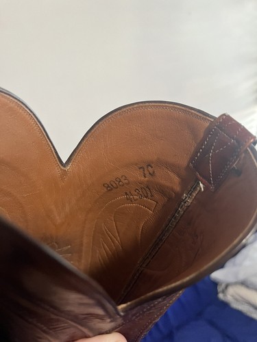 Lucchese Vintage Womens 7C Leather San Antonio Riding Western Boots - 8083 4L301 - Picture 15 of 15