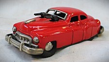 Vintage 1948 Cadillac Sedan with 2 Guns Tin Friction Toy - Gman Gun Car