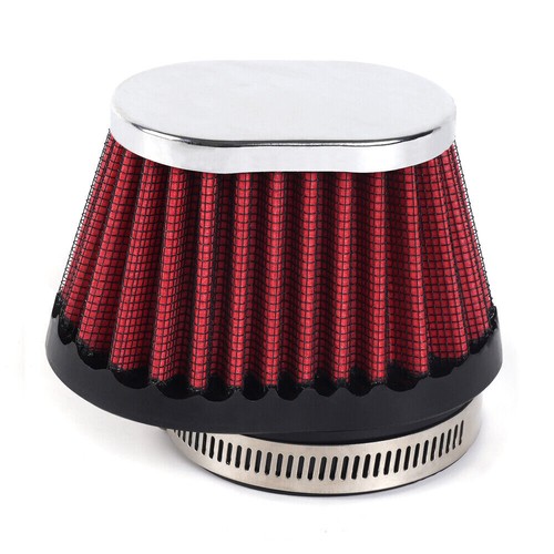 Red 55mm/2.17" Air Filter Cleaner Round Tapered Replacement For Motorcycle / Car - Picture 2 of 12