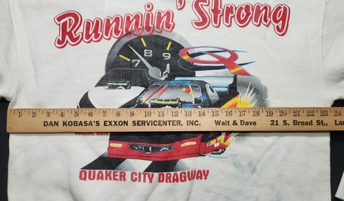 VTG Drag Racing Sweatshirt Quaker City Dragway Double Sided Sz Large  - Picture 5 of 9