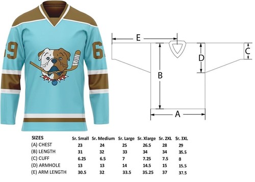 Shoresy 69 Sudbury Blueberry Bulldogs Adult Fan Hockey Jerseys (US, Alpha, La... - Picture 4 of 4