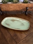 Vintage Frankoma Pottery 7QS Mayan Aztec Praire Green Large Platter