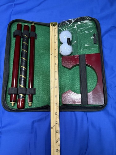 Portable Wood Putter Practice Set Mini Golf For Office Home Collapsible Practice - Picture 7 of 11