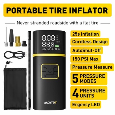 Persistent Air Compressor Tire Inflator Fits Car Moto Bike Tires Air Pump LCD