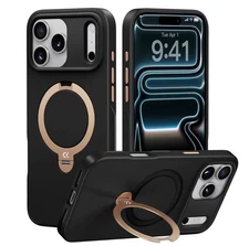 CASEKOO Midnight Black Designed Case for iPhone 17 Pro Max with Spin MagSafe
