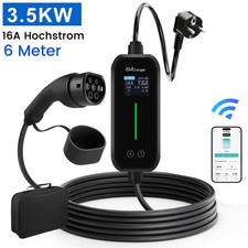 3.5KW 6-16A EV Heim Ladegerät Type 2 Schuko Einstellbarer Strom EV Ladekabel 6M