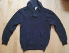Sweater Mechanic Men's Large Black Army Knit Elbow Patch Sweater  Vintage