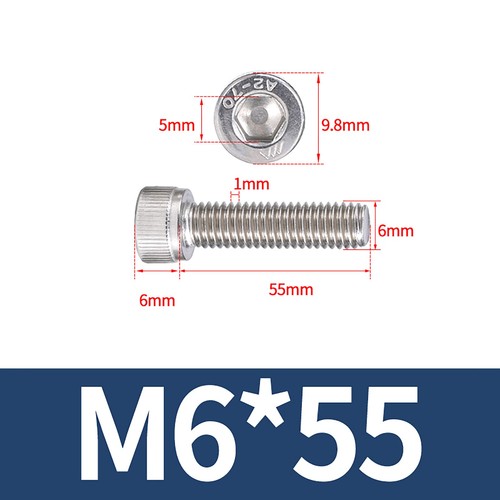 A2 Stainless Steel Allen Socket Cap Head Screws - Bolts DIN 912 M4 M5 M6 M8 M10 - Imagen 66 de 104