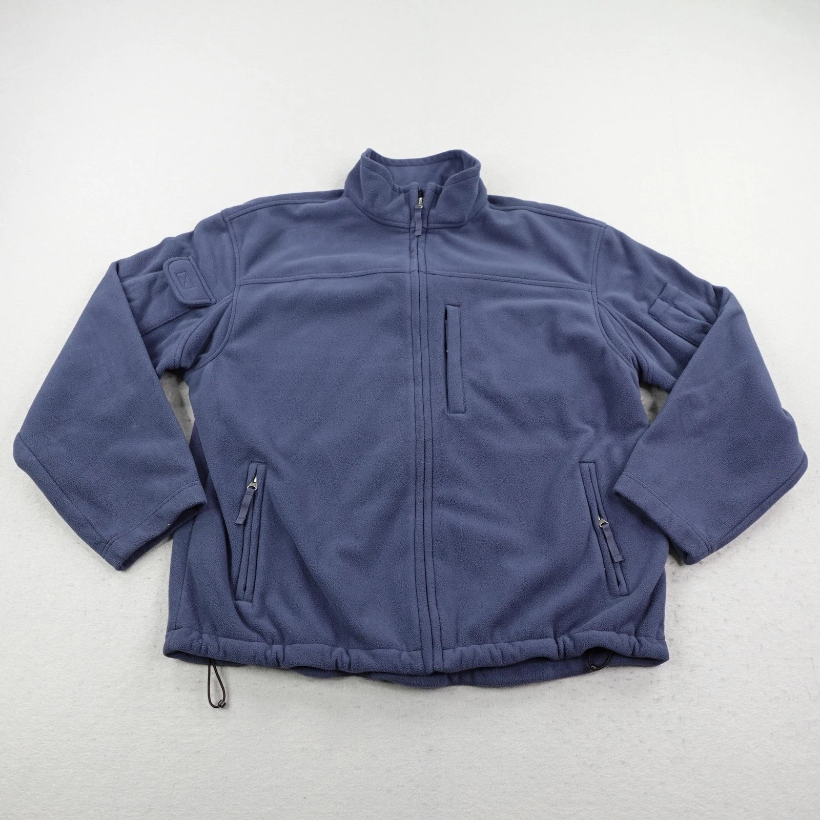 Duluth Jacket Mens XL Blue Fleece Full Zip Up Mock Neck Coat Outdoors Trading Co