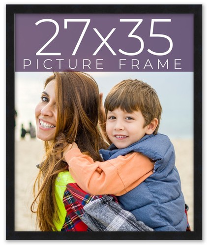 27x35 Frame Black Real Wood Picture Frame Width 0.75 inches | Interior Frame Dep