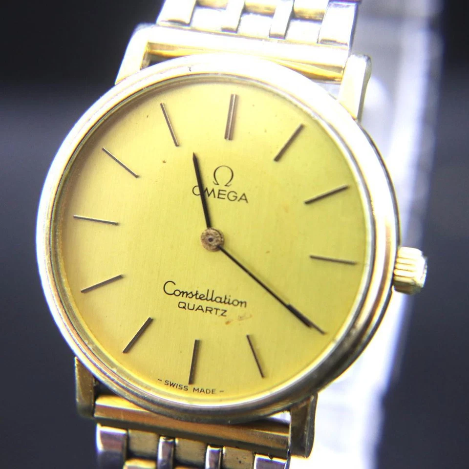 欧米茄 Constellation 手表男士石英 32 毫米复古金色圆形瑞士制造 — 第 2/4 张图片