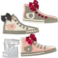 Sneakers Decor Metal Dies Cutting Die Cuts, Sneakers Decor Embossing Stencils DI