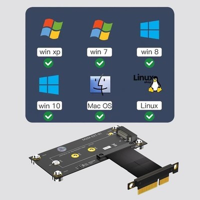 Magnetic M.2 NGFF NVMe M-Key SSD to PCIe 3.0 4.0 X4 Extension Riser Cable Card