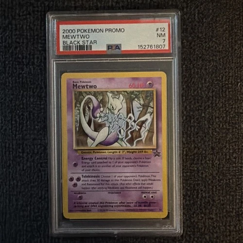 2000 Pokémon Promo #12 Mewtwo Black Star Base Set Series WOTC 12/53 NM PSA 7