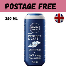 NIVEA MEN Protect & Care Shower Gel 250ML Moisturising 3 in 1 Body Wash UK 7.60 per litre