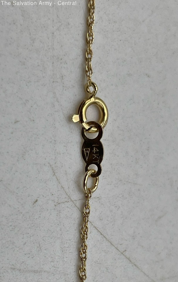 14k Yellow Gold Ruby Interlocking Heart Pendant Rope Chain Necklace 2 ...