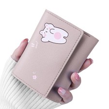 Small Wallet Korean Styles Short Purse with Card Holder PU Leather Wallet Purse