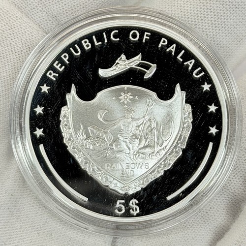 2021 CIT $5 Palau Hand of Hamsa Silver Coin Five Dollars 1oz 0.999 w/ OGP & COA - Picture 3 of 5