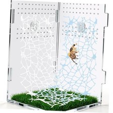 6 PCS Jumping Spider Habitat Accessories - Climbing Web blue and milky white