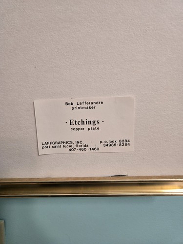 Bob Lafferandre Manatee Copper Plate Etching Print 12 × 10 Signed 63/100 - Picture 5 of 6