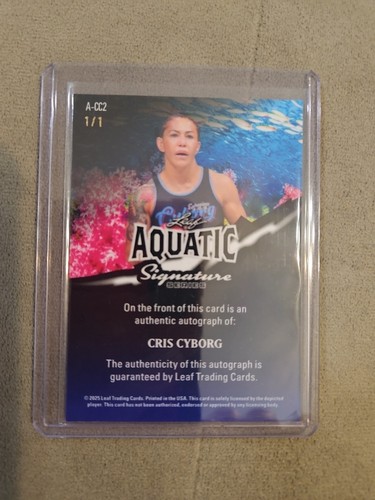 2025 LEAF SIGNATURE SERIES AQUATIC KILLER WHALE SP AUTO 1/1 CRIS CYBORG UFC ICON - Picture 18 of 24