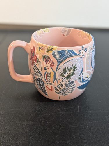 Taza de café grande de gres rosa cacatúa tropical OpalHouse Away from My Desk - Imagen 7 de 11
