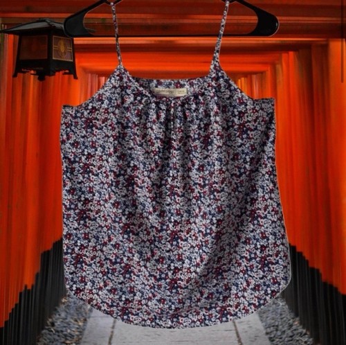 Pre Owned Women’s Faded Glory Halter Tank Top Floral Classic Style Size Lg - 第 1/1 張圖片
