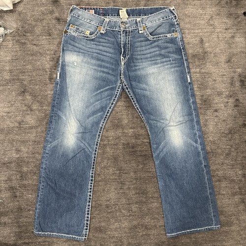 True Religion Bobby Super T Bootcut White Stitch Men's 38x29 Y2K Chief Keef - Picture 4 of 8