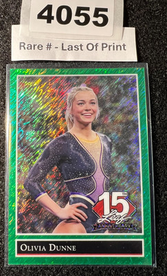 Olivia Dunne 2025 Leaf Rare # Match 6 /6 Last of Print Bookend Livvy Green Shim