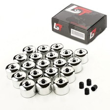 20x Radmuttern Abdeckkappen Radschraubenkappen Set 17 mm chromfarben für CITROEN