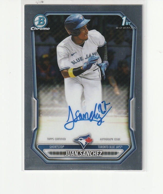 2026 Bowman Chrome Juan Sanchez 1st Bowman Auto #CPA-JS Blue Jays Rookie Auto