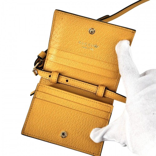 GUCCI Horsebit Shoulder Wallet Adidas Collaboration Leather Yellow 702248 USED - Picture 4 of 10