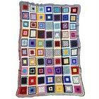 Couverture Crochet Granny Square Multicolore Vintage (143x186cm)