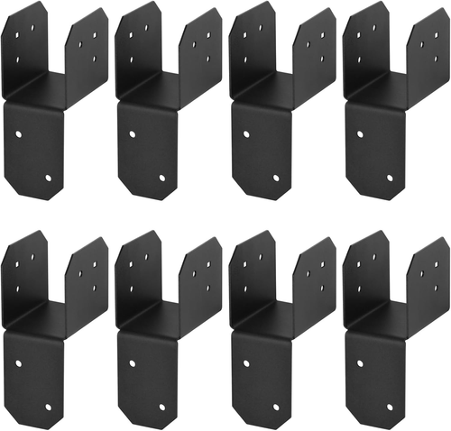 4 Pcs 2X4 2X6 Black Post Caps Tie Bracket Inner Width Actual 1-1/2" Joist Anchor - Picture 8 of 12