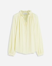 LANVIN WOMEN'S CITRON SILK FLARE SLEEVE BLOUSE MSRP $1850