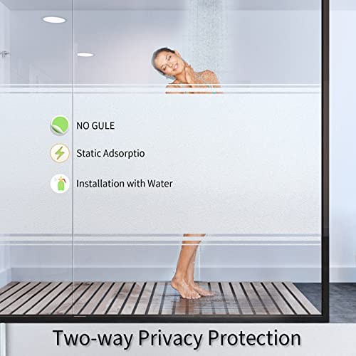 Frosted Glass Window Film with Tools,Reusable Window 17.5Inch×78.7Inch Pure