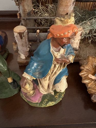 VTG 8 pc Large Fontanini Nativity Set Italy 1980s Incomplete/Includes Baby Jesus - Picture 4 of 16