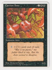 Miscut Carrion Ants MP 4th Edition MTG Magic Error Misprint Alpha Cut Corners!