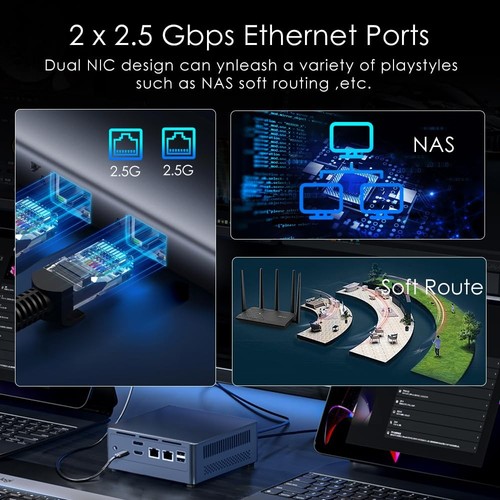 N9NP Mini PC, Intel Core i3-N305 (up to 3.8GHz), 8GB DDR4 RAM 256GB M.2 SSD, ... - Picture 4 of 6