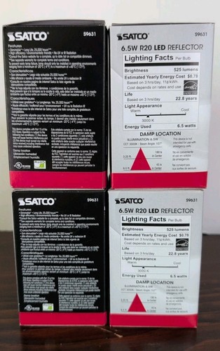 Satco S9631 6.5 watt R20 3000K 525 Lumens 120V LED Light Bulb 1 (4 Pack) - Picture 3 of 3