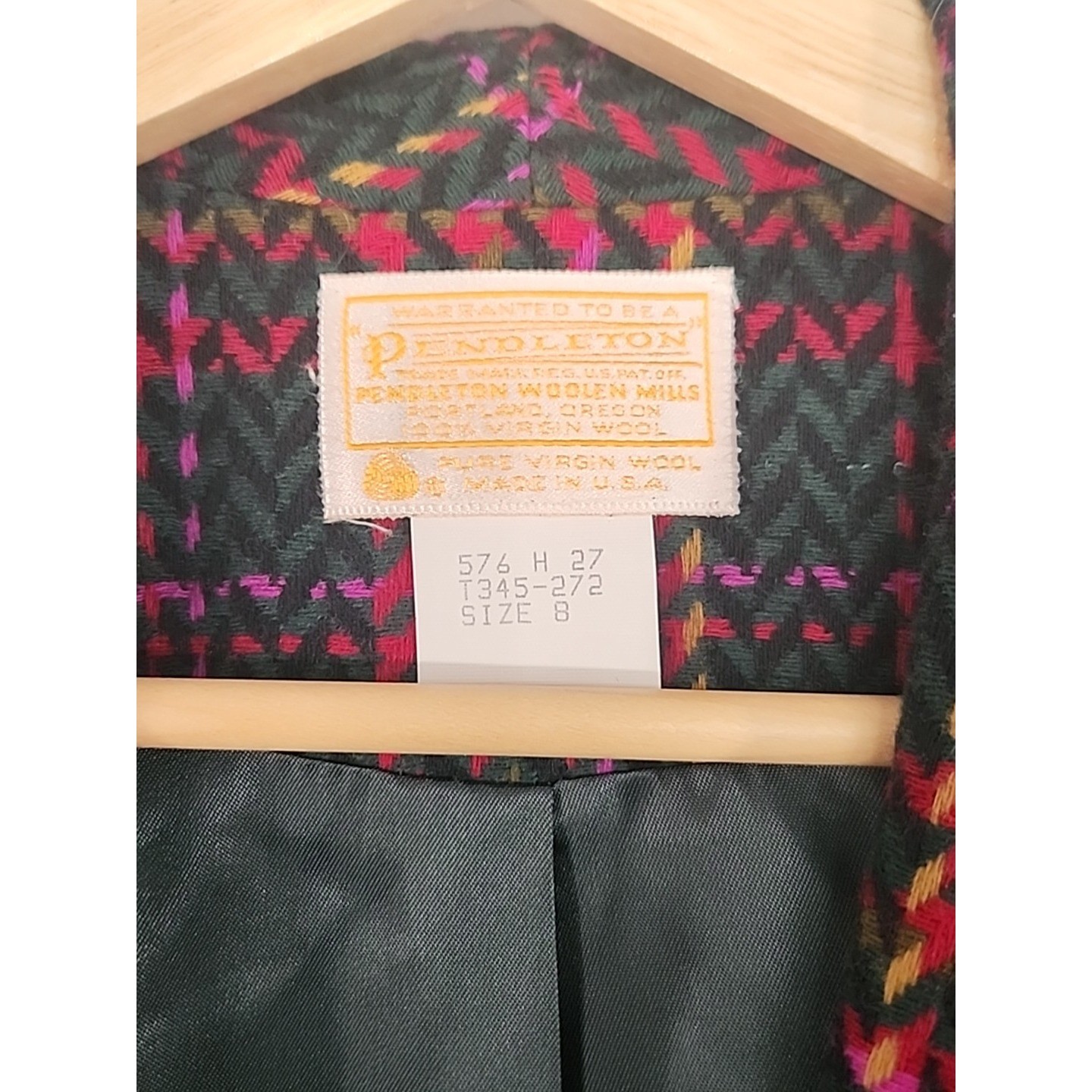 Pendleton Virgin Wool Multicolor Plaid Blazer Jac… - image 2