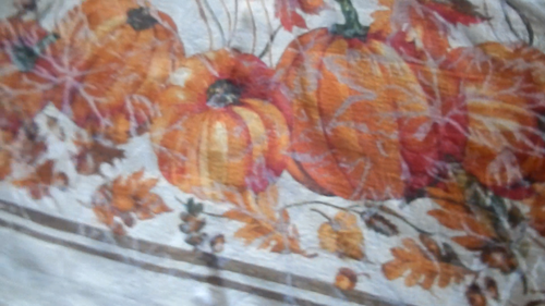 Table Cloth Fall Season Turkey Pumpkins Thanksgiving Banquet Decor L 114” x 59” - Video 1 of 1