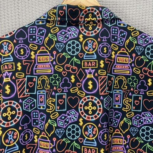 Camisa Polo Sunday Swagger Para Hombres XL Abstracta Fuerte Vegas Juegos de Golf Elastizada Usada en Excelente Condición - Imagen 7 de 9