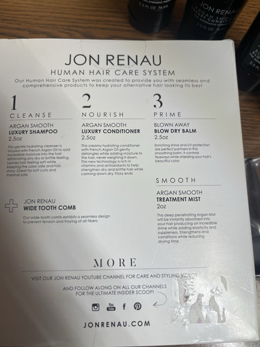 Jon Renau Human Hair Care System 5 Piece Kit for Human Hair Wigs NIB - Picture 4 of 6