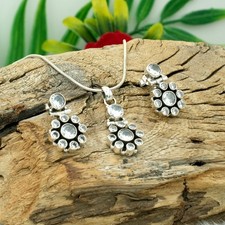 925 Sterling Silver Jewelry Set Cubic Zirconia Necklace  Stud Earring For Gift