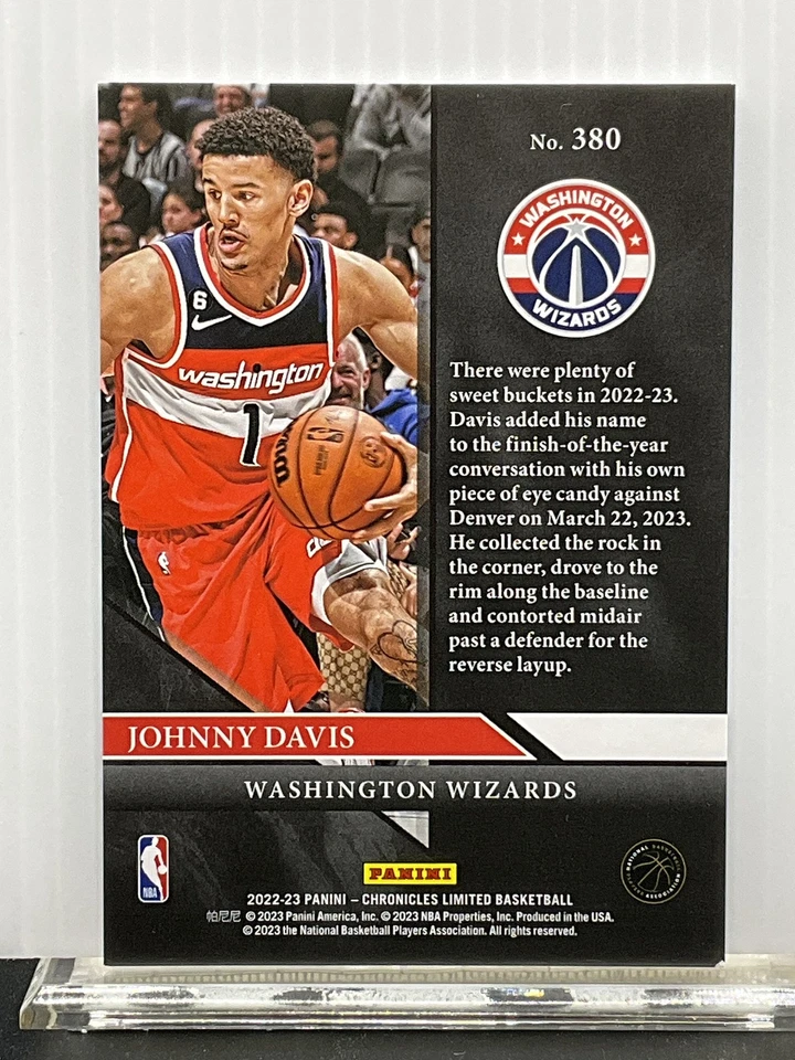 2022-23 Chronicles Limited Basketball - Johnny Davis Red /149 - 16678 - Image 2 of 2